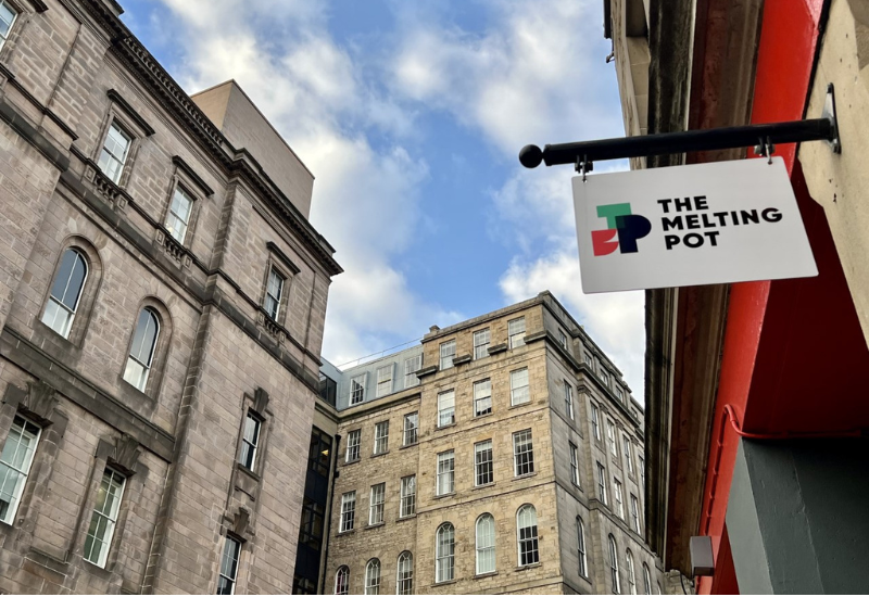 External signage of The Melting Pot's coworking office